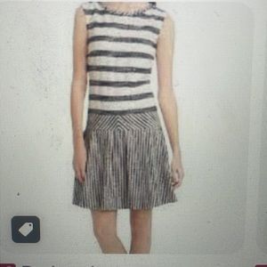 J Crew Navy and White drop waist dress.